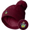 imageDALIX Sorcerer Frog Cable Knit Pom Beanie Soft Stretch Skully Warm Fuzzy Faux Sherpa Winter Ski BeanieMaroon
