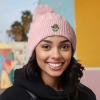 imageDALIX Sorcerer Frog Cable Knit Pom Beanie Soft Stretch Skully Warm Fuzzy Faux Sherpa Winter Ski BeanieMauve