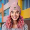imageDALIX Sorcerer Frog Cable Knit Pom Beanie Soft Stretch Skully Warm Fuzzy Faux Sherpa Winter Ski BeanieMauve