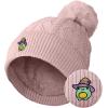 imageDALIX Sorcerer Frog Cable Knit Pom Beanie Soft Stretch Skully Warm Fuzzy Faux Sherpa Winter Ski BeanieMauve