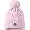 imageDALIX Sorcerer Frog Cable Knit Pom Beanie Soft Stretch Skully Warm Fuzzy Faux Sherpa Winter Ski BeanieOrchid
