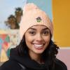 imageDALIX Sorcerer Frog Cable Knit Pom Beanie Soft Stretch Skully Warm Fuzzy Faux Sherpa Winter Ski BeaniePeach