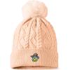 imageDALIX Sorcerer Frog Cable Knit Pom Beanie Soft Stretch Skully Warm Fuzzy Faux Sherpa Winter Ski BeaniePeach