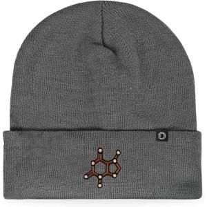 imageDALIX Chocolate Molecule Beanie Cap Embroidered Hat Knit Cozy Cap Cold Weather MensAsphalt Gray
