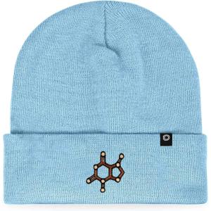 imageDALIX Chocolate Molecule Beanie Cap Embroidered Hat Knit Cozy Cap Cold Weather MensBaby Blue