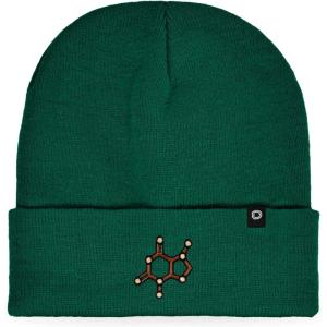 imageDALIX Chocolate Molecule Beanie Cap Embroidered Hat Knit Cozy Cap Cold Weather MensGreen