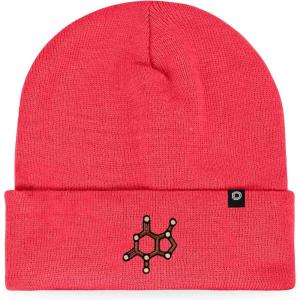 imageDALIX Chocolate Molecule Beanie Cap Embroidered Hat Knit Cozy Cap Cold Weather MensNeon Pink