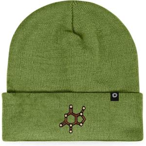 imageDALIX Chocolate Molecule Beanie Cap Embroidered Hat Knit Cozy Cap Cold Weather MensOlive