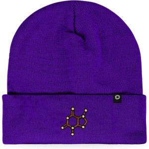 imageDALIX Chocolate Molecule Beanie Cap Embroidered Hat Knit Cozy Cap Cold Weather MensPurple