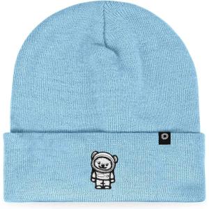 imageDALIX Ice Bear Embroidered Beanie Hat Polar Bear Cozy Knit Cap Cold Weather MensBaby Blue