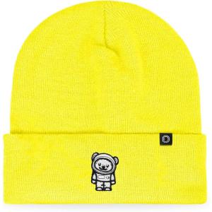 imageDALIX Ice Bear Embroidered Beanie Hat Polar Bear Cozy Knit Cap Cold Weather MensNeon Yellow