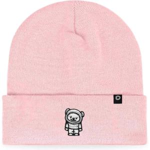 imageDALIX Ice Bear Embroidered Beanie Hat Polar Bear Cozy Knit Cap Cold Weather MensPink