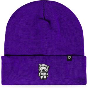 imageDALIX Ice Bear Embroidered Beanie Hat Polar Bear Cozy Knit Cap Cold Weather MensPurple