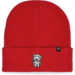 imageDALIX Ice Bear Embroidered Beanie Hat Polar Bear Cozy Knit Cap Cold Weather MensRed