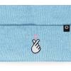 imageDALIX K Pop Heart Embroidered Beanie Snap Cute Warm Winter Knit Hat for WomenBaby Blue
