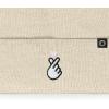 imageDALIX K Pop Heart Embroidered Beanie Snap Cute Warm Winter Knit Hat for WomenBeige