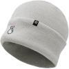 imageDALIX K Pop Heart Embroidered Beanie Snap Cute Warm Winter Knit Hat for WomenLight Gray