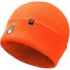 imageDALIX K Pop Heart Embroidered Beanie Snap Cute Warm Winter Knit Hat for WomenNeon Orange