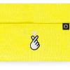 imageDALIX K Pop Heart Embroidered Beanie Snap Cute Warm Winter Knit Hat for WomenNeon Yellow