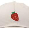 imageDALIX Strawberry Embroidered Cotton Dad Hat Fruit Adjustable Casual Baseball Cap Nature WomensBeige