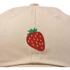 imageDALIX Strawberry Embroidered Cotton Dad Hat Fruit Adjustable Casual Baseball Cap Nature WomensKhaki