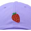 imageDALIX Strawberry Embroidered Cotton Dad Hat Fruit Adjustable Casual Baseball Cap Nature WomensLavender