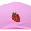 imageDALIX Strawberry Embroidered Cotton Dad Hat Fruit Adjustable Casual Baseball Cap Nature WomensLight Pink