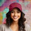 imageDALIX Strawberry Embroidered Cotton Dad Hat Fruit Adjustable Casual Baseball Cap Nature WomensMaroon