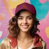 imageDALIX Strawberry Embroidered Cotton Dad Hat Fruit Adjustable Casual Baseball Cap Nature WomensMaroon