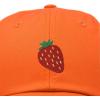 imageDALIX Strawberry Embroidered Cotton Dad Hat Fruit Adjustable Casual Baseball Cap Nature WomensOrange