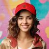 imageDALIX Strawberry Embroidered Cotton Dad Hat Fruit Adjustable Casual Baseball Cap Nature WomensRed