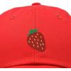 imageDALIX Strawberry Embroidered Cotton Dad Hat Fruit Adjustable Casual Baseball Cap Nature WomensRed