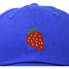 imageDALIX Strawberry Embroidered Cotton Dad Hat Fruit Adjustable Casual Baseball Cap Nature WomensRoyal Blue