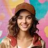 imageDALIX Strawberry Embroidered Cotton Dad Hat Fruit Adjustable Casual Baseball Cap Nature WomensWashed Orange