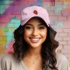imageDALIX Strawberry Embroidered Cotton Dad Hat Fruit Adjustable Casual Baseball Cap Nature WomensWashed Pink