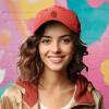 imageDALIX Strawberry Embroidered Cotton Dad Hat Fruit Adjustable Casual Baseball Cap Nature WomensWashed Red