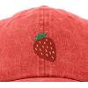 imageDALIX Strawberry Embroidered Cotton Dad Hat Fruit Adjustable Casual Baseball Cap Nature WomensWashed Red