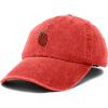 imageDALIX Strawberry Embroidered Cotton Dad Hat Fruit Adjustable Casual Baseball Cap Nature WomensWashed Red