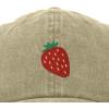 imageDALIX Strawberry Embroidered Cotton Dad Hat Fruit Adjustable Casual Baseball Cap Nature WomensWashed Stone White