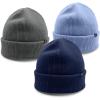 imageDALIX Beanie Soft Knit 3 Pack Stretch Skully Warm Winter SkiColor 1