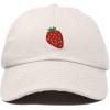 imageDALIX Strawberry Embroidered Cotton Dad Hat Fruit Adjustable Casual Baseball Cap Nature WomensBeige