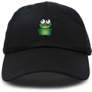 imageDALIX Cute Exotic Frog Hat Womens Embroidered Baseball CapBlack
