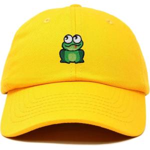 imageDALIX Cute Exotic Frog Hat Womens Embroidered Baseball CapGold