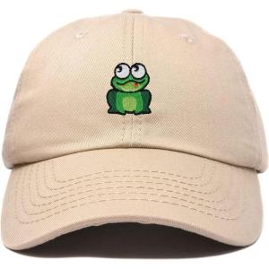 imageDALIX Cute Exotic Frog Hat Womens Embroidered Baseball CapKhaki