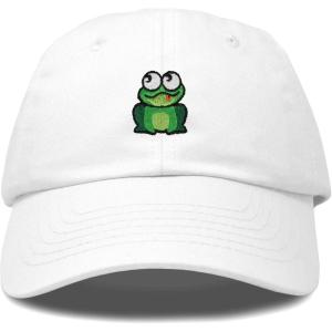 imageDALIX Cute Exotic Frog Hat Womens Embroidered Baseball CapWhite