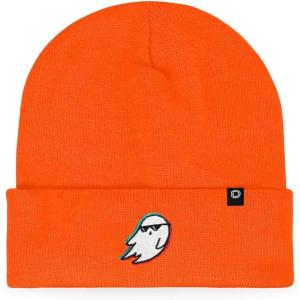 imageDALIX Ghost Life Embroidered Beanie Hat Knit Cap Cold Weather WomensNeon Orange