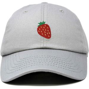 imageDALIX Strawberry Embroidered Cotton Dad Hat Fruit Adjustable Casual Baseball Cap Nature WomensGray
