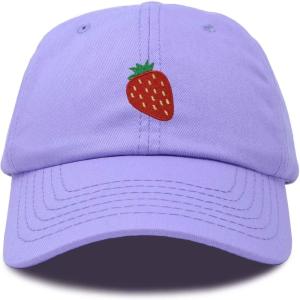 imageDALIX Strawberry Embroidered Cotton Dad Hat Fruit Adjustable Casual Baseball Cap Nature WomensLavender