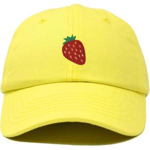 imageDALIX Strawberry Embroidered Cotton Dad Hat Fruit Adjustable Casual Baseball Cap Nature WomensYellow