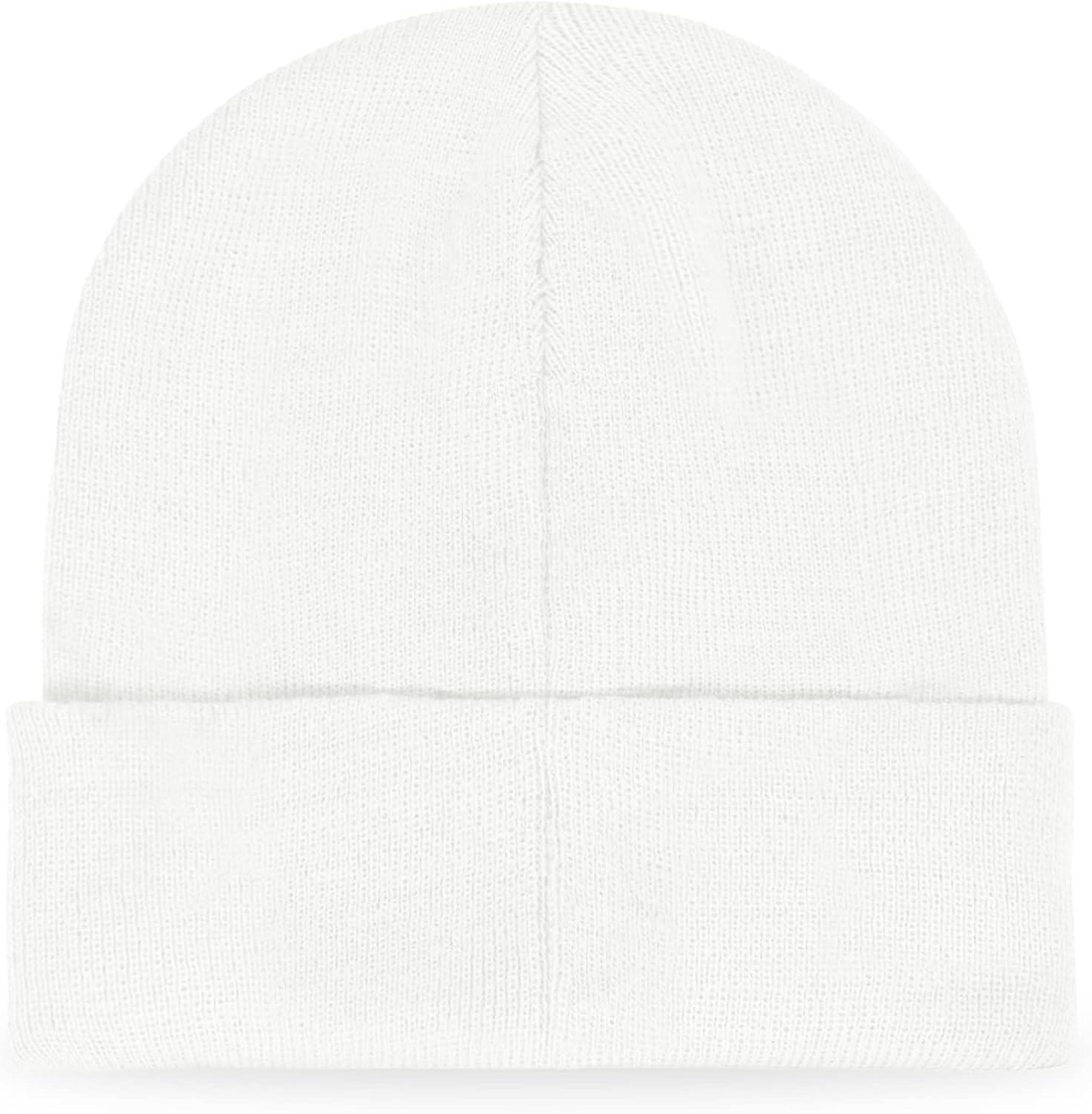 imageDALIX Embroidered Cheeseburger Beanie Cap Cuffed Knit Hat Men WomenWhite